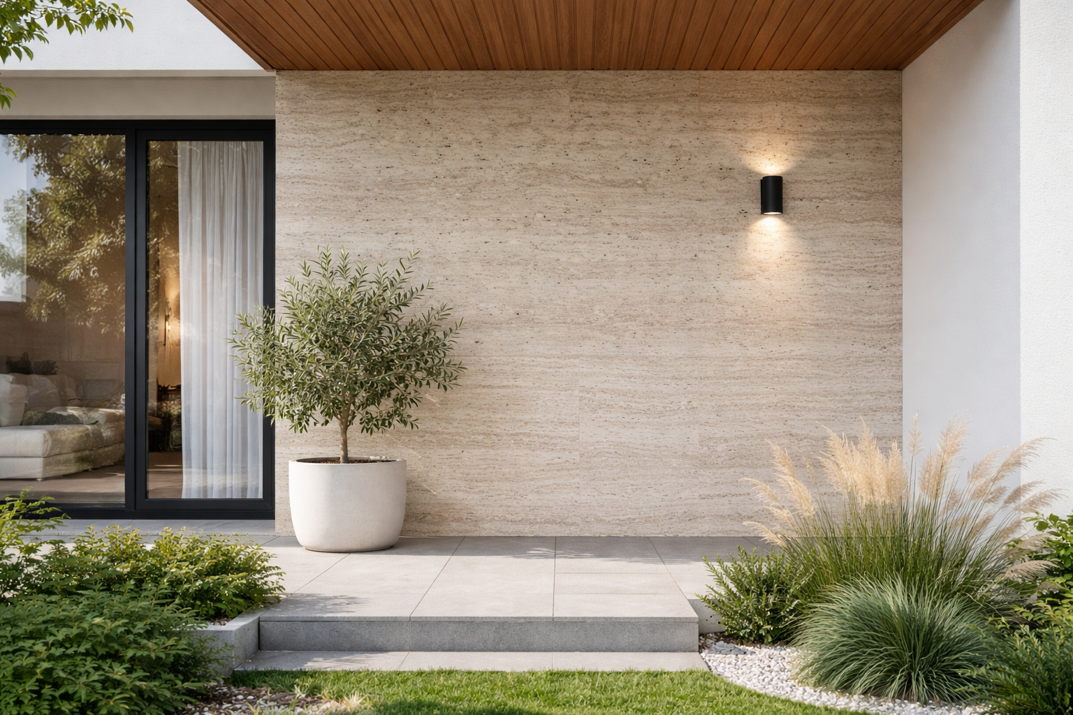 ტრავენტინის დრეკადი ქვის ფილა 106-65, (60სმx120სმ)  